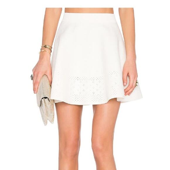 Revolve x Lovers + Friends Be Mine White Ivory A Line Circle Mini Skirt sz M NWT - Picture 4 of 14